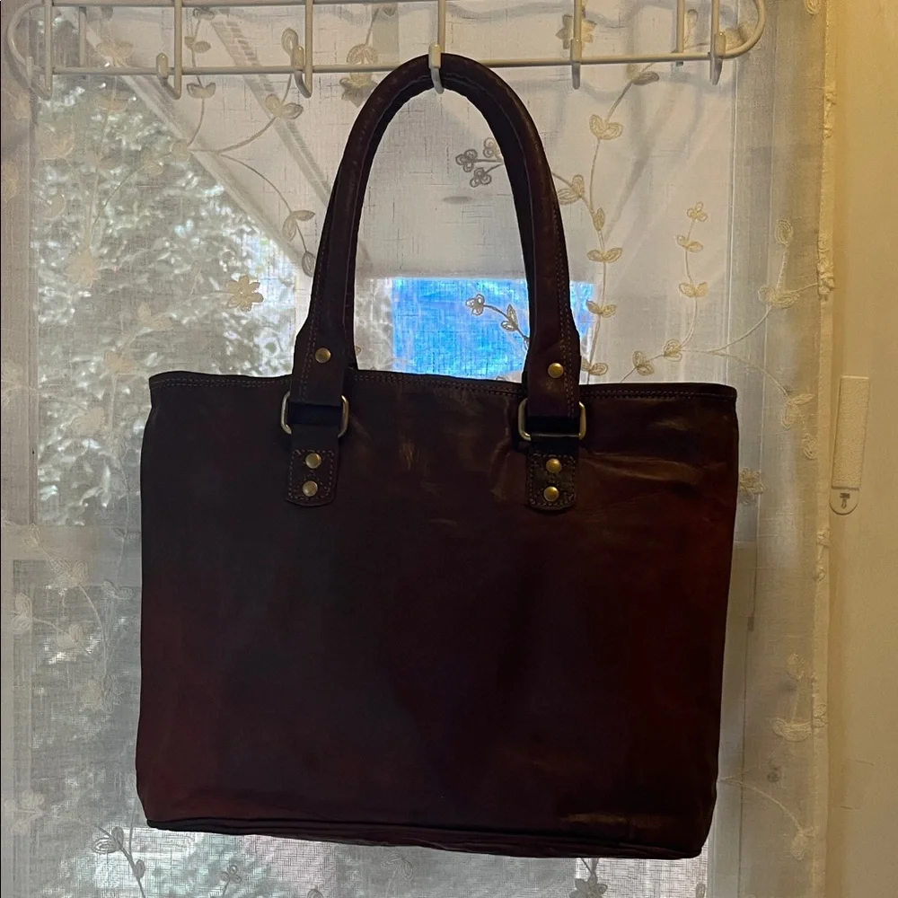 Source Unknown Dark Brown Leather Briefcase